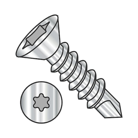Usa Industrials Self-Drilling Screw, #8-18 x 2 in, Plain 18-8 Stainless Steel Flat Head Torx Drive BULK-SCRW-11020